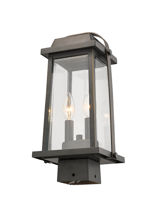 Outdoor Post Mount Fixture Z-Lite 574PHMS-ORB Oil Rubbed Bronze Millworks 2 Light Outdoor Post Mount Fixture Z-Lite