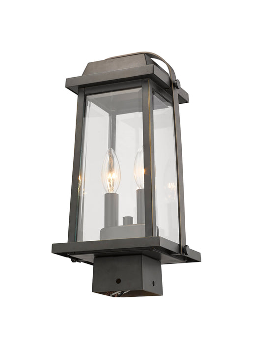 Outdoor Post Mount Fixture Z-Lite 574PHMS-ORB Oil Rubbed Bronze Millworks 2 Light Outdoor Post Mount Fixture Z-Lite