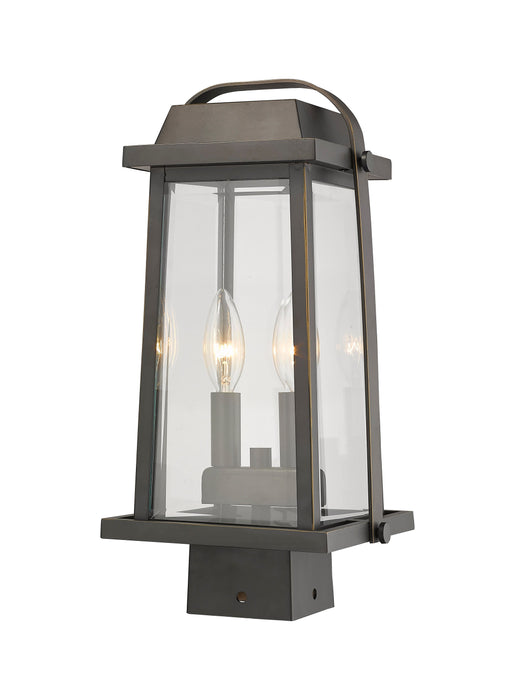Outdoor Post Mount Fixture Z-Lite 574PHMS-ORB Oil Rubbed Bronze Millworks 2 Light Outdoor Post Mount Fixture Z-Lite