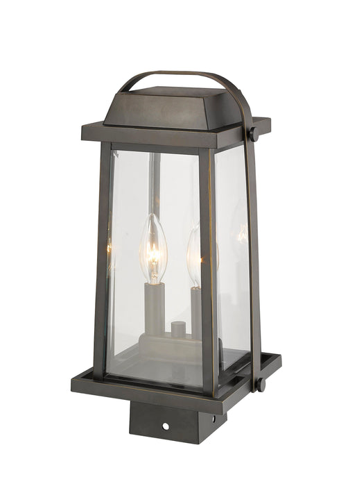 Outdoor Post Mount Fixture Z-Lite 574PHMS-ORB Oil Rubbed Bronze Millworks 2 Light Outdoor Post Mount Fixture Z-Lite