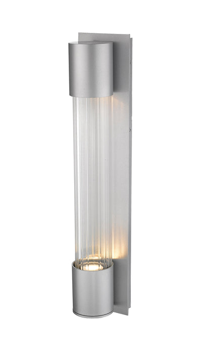 Outdoor Wall Light Z-Lite 575B-SL-LED Silver Striate 2 Light Outdoor Wall Light Z-Lite