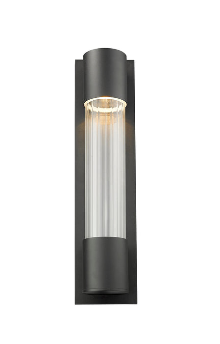 Outdoor Wall Light Z-Lite 575M-BK-LED Black Striate 1 Light Outdoor Wall Light Z-Lite
