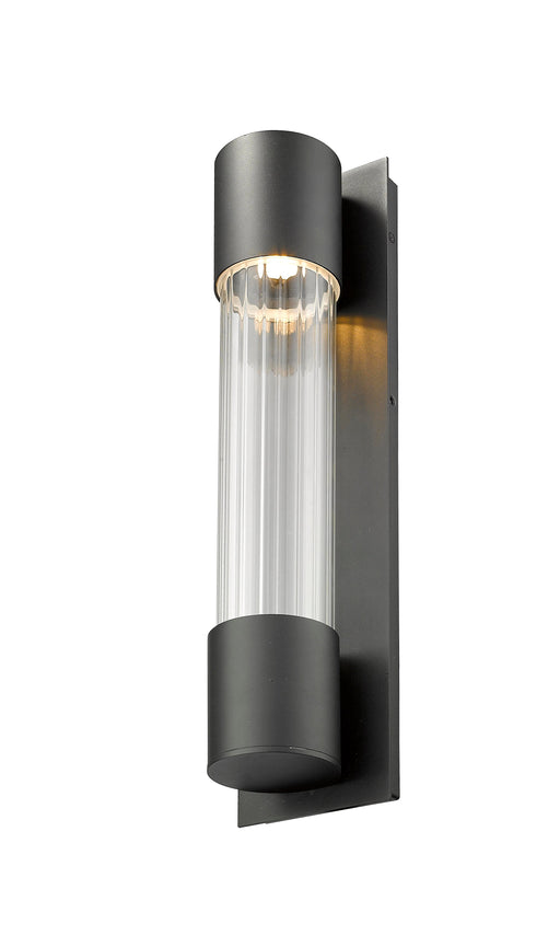 Outdoor Wall Light Z-Lite 575M-BK-LED Black Striate 1 Light Outdoor Wall Light Z-Lite