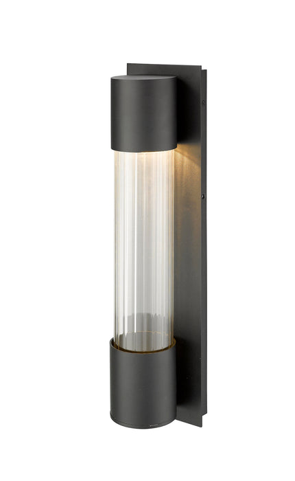 Outdoor Wall Light Z-Lite 575M-BK-LED Black Striate 1 Light Outdoor Wall Light Z-Lite