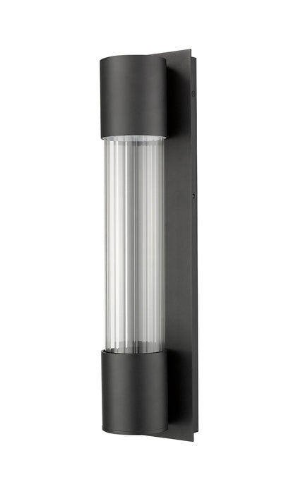 Outdoor Wall Light Z-Lite 575M-BK-LED Black Striate 1 Light Outdoor Wall Light Z-Lite