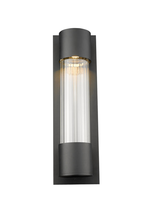 Outdoor Wall Light Z-Lite 575S-BK-LED Black Striate 1 Light Outdoor Wall Light Z-Lite