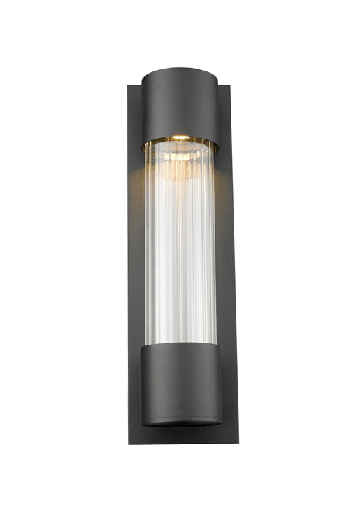 Outdoor Wall Light Z-Lite 575S-BK-LED Black Striate 1 Light Outdoor Wall Light Z-Lite