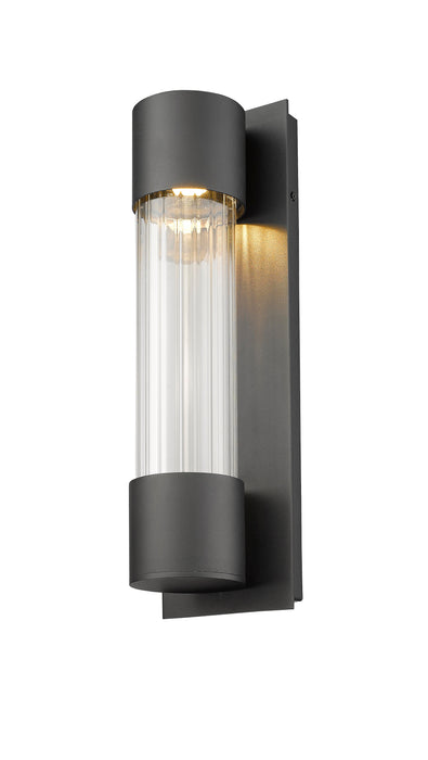 Outdoor Wall Light Z-Lite 575S-BK-LED Black Striate 1 Light Outdoor Wall Light Z-Lite