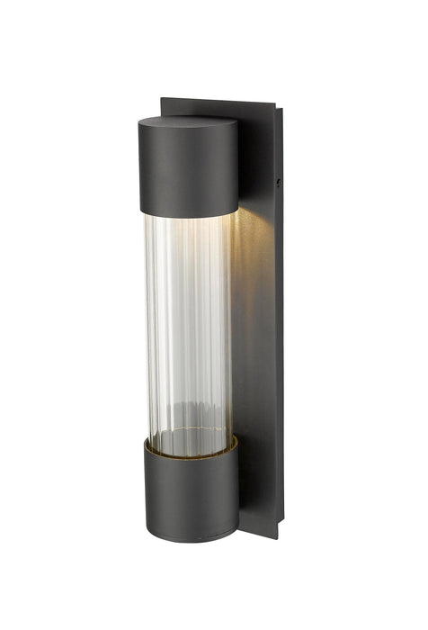 Outdoor Wall Light Z-Lite 575S-BK-LED Black Striate 1 Light Outdoor Wall Light Z-Lite