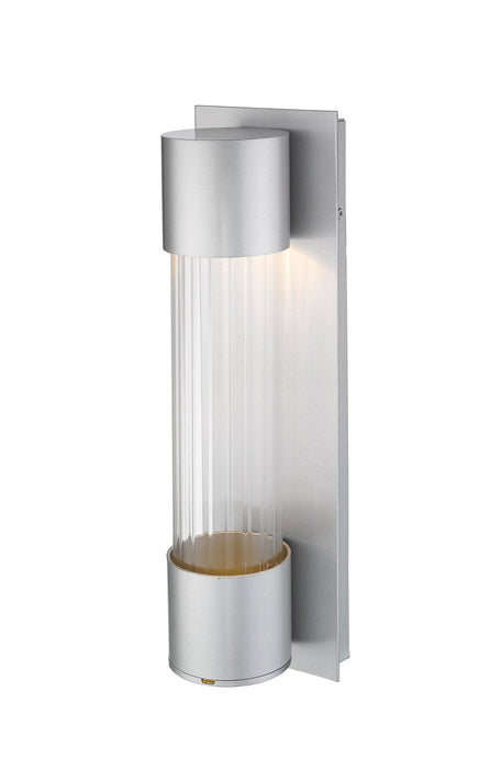 Outdoor Wall Light Z-Lite 575S-SL-LED Silver Striate 1 Light Outdoor Wall Light Z-Lite