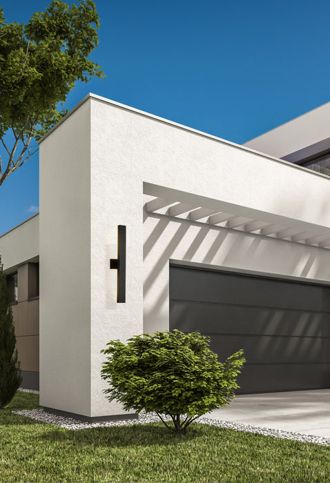 Outdoor Wall Light Z-Lite 576M-2-BK-LED Black Edge 2 Light Outdoor Wall Light Z-Lite