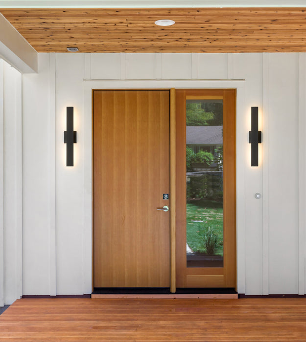 Outdoor Wall Light Z-Lite 576S-2-BK-LED Black Edge 2 Light Outdoor Wall Light Z-Lite