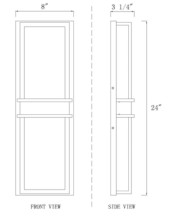 Outdoor Wall Light Z-Lite 577B-BK-LED Black Eclipse 2 Light Outdoor Wall Light Z-Lite