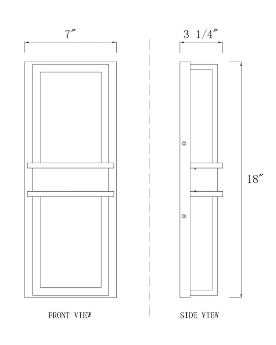 Outdoor Wall Light Z-Lite 577M-BK-LED Black Eclipse 2 Light Outdoor Wall Light Z-Lite