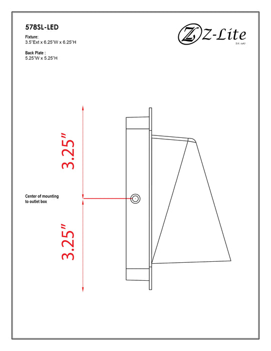 Outdoor Wall Light Z-Lite 578SL-LED Silver Obelisk 1 Light Outdoor Wall Light Z-Lite