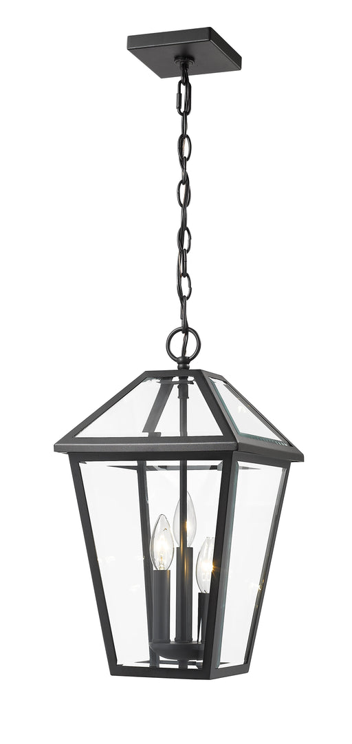 Outdoor Chain Mount Ceiling Fixture Z-Lite 579CHB-BK Black Talbot 3 Light Outdoor Chain Mount Ceiling Fixture Z-Lite