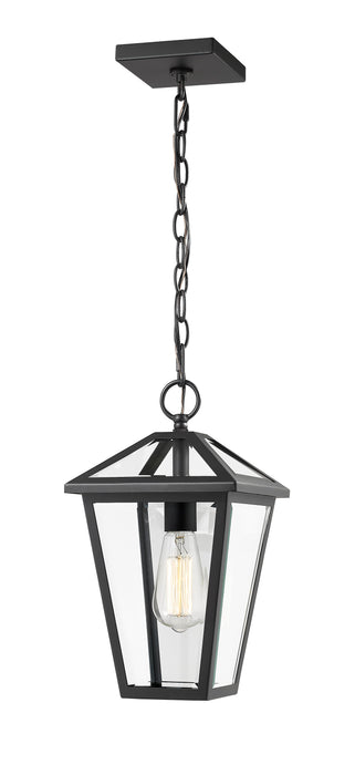 Outdoor Chain Mount Ceiling Fixture Z-Lite 579CHM-BK Black Talbot 1 Light Outdoor Chain Mount Ceiling Fixture Z-Lite