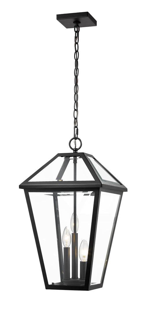 Outdoor Chain Mount Ceiling Fixture Z-Lite 579CHXL-BK Black Talbot 3 Light Outdoor Chain Mount Ceiling Fixture Z-Lite