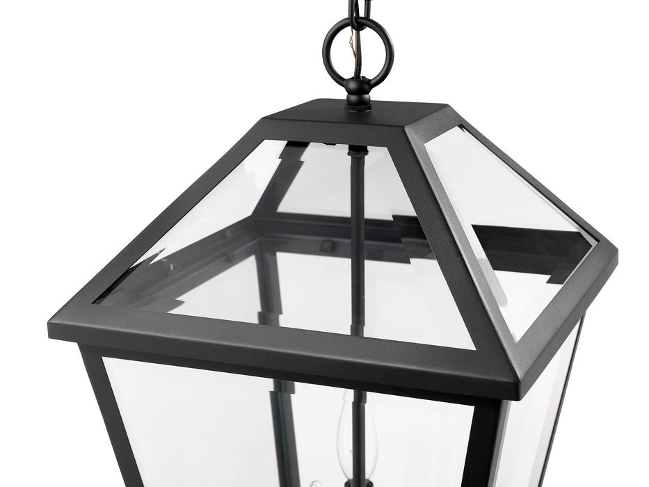 Outdoor Chain Mount Ceiling Fixture Z-Lite 579CHXL-BK Black Talbot 3 Light Outdoor Chain Mount Ceiling Fixture Z-Lite