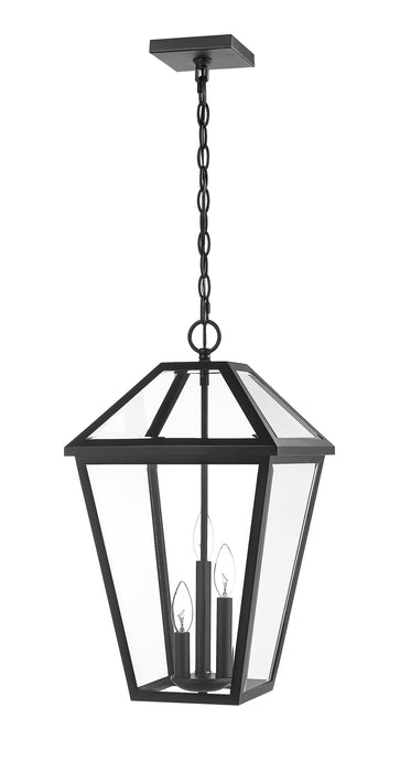 Outdoor Chain Mount Ceiling Fixture Z-Lite 579CHXL-BK Black Talbot 3 Light Outdoor Chain Mount Ceiling Fixture Z-Lite
