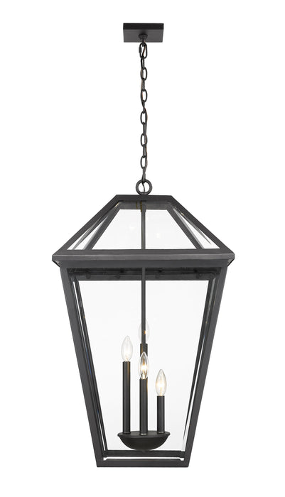 Outdoor Chain Mount Ceiling Fixture Z-Lite 579CHXLX-BK Black Talbot 4 Light Outdoor Chain Mount Ceiling Fixture Z-Lite