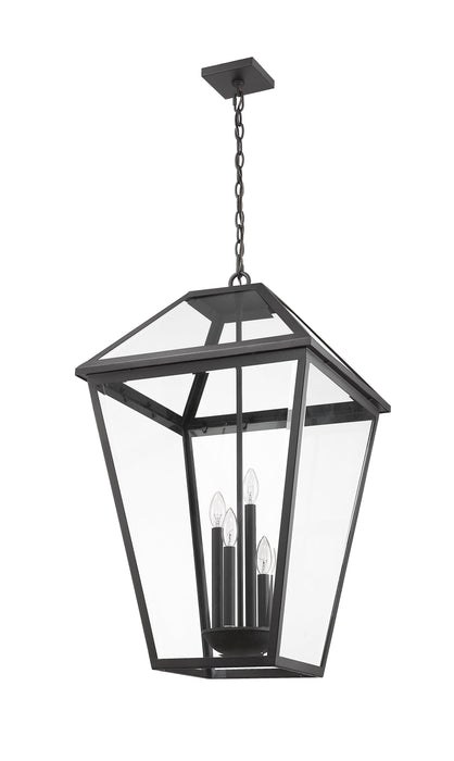 Outdoor Chain Mount Ceiling Fixture Z-Lite 579CHXLX-BK Black Talbot 4 Light Outdoor Chain Mount Ceiling Fixture Z-Lite
