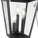 Outdoor Post Mounted Fixture Z-Lite 579PHBR-3-564P-BK Black Talbot 3 Light Outdoor Post Mount Fixture Z-Lite