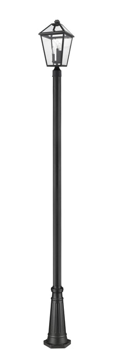 Outdoor Post Mounted Fixture Z-Lite 579PHBR-519P-BK Black Talbot 3 Light Outdoor Post Mounted Fixture Z-Lite
