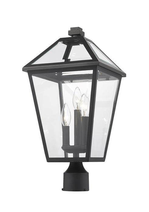 Outdoor Post Mount Fixture Z-Lite 579PHBR-BK Black Talbot 3 Light Outdoor Post Mount Fixture Z-Lite