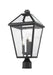 Outdoor Post Mount Fixture Z-Lite 579PHBR-BK Black Talbot 3 Light Outdoor Post Mount Fixture Z-Lite