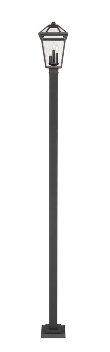 Outdoor Post Mounted Fixture Z-Lite 579PHBS-536P-BK Black Talbot 3 Light Outdoor Post Mounted Fixture Z-Lite