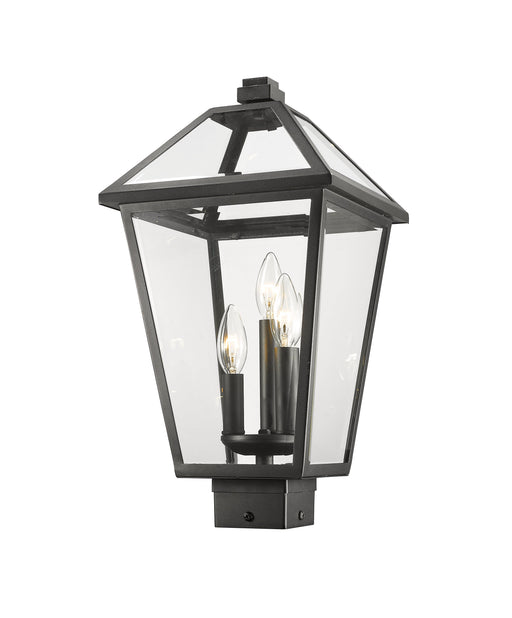Outdoor Post Mount Fixture Z-Lite 579PHBS-BK Black Talbot 3 Light Outdoor Post Mount Fixture Z-Lite