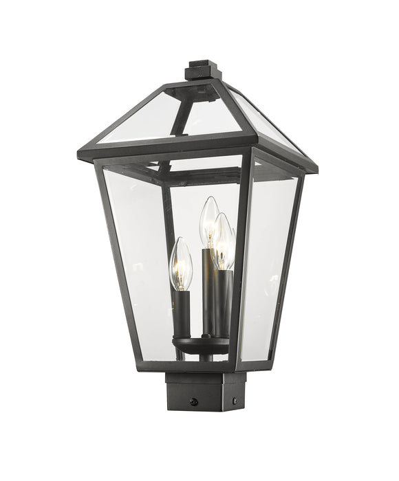 Outdoor Post Mount Fixture Z-Lite 579PHBS-BK Black Talbot 3 Light Outdoor Post Mount Fixture Z-Lite