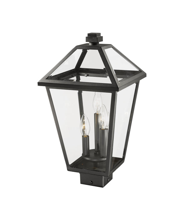 Outdoor Post Mount Fixture Z-Lite 579PHBS-BK Black Talbot 3 Light Outdoor Post Mount Fixture Z-Lite