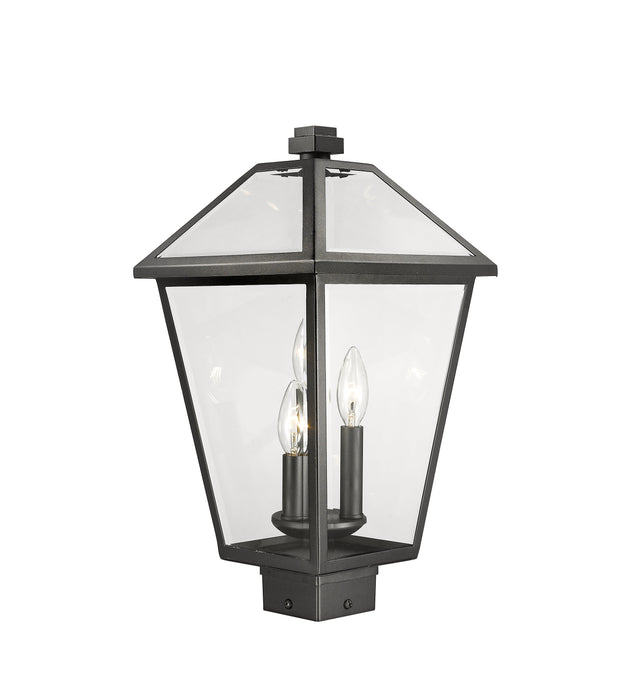 Outdoor Post Mount Fixture Z-Lite 579PHBS-BK Black Talbot 3 Light Outdoor Post Mount Fixture Z-Lite