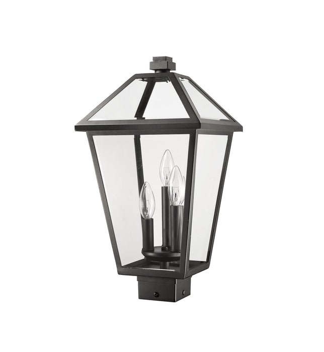 Outdoor Post Mount Fixture Z-Lite 579PHBS-BK Black Talbot 3 Light Outdoor Post Mount Fixture Z-Lite