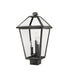 Outdoor Post Mount Fixture Z-Lite 579PHBS-BK Black Talbot 3 Light Outdoor Post Mount Fixture Z-Lite