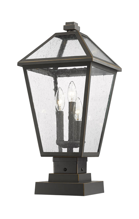 Outdoor Pier Mounted Fixture Z-Lite 579PHBS-SQPM-ORB Oil Rubbed Bronze Talbot 3 Light Outdoor Pier Mounted Fixture Z-Lite