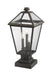 Outdoor Pier Mounted Fixture Z-Lite 579PHBS-SQPM-ORB Oil Rubbed Bronze Talbot 3 Light Outdoor Pier Mounted Fixture Z-Lite