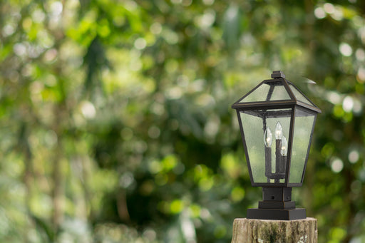 Outdoor Pier Mounted Fixture Z-Lite 579PHBS-SQPM-ORB Oil Rubbed Bronze Talbot 3 Light Outdoor Pier Mounted Fixture Z-Lite
