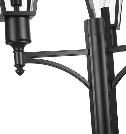 Outdoor Post Mounted Fixture Z-Lite 579PHMR-3-564P-BK Black Talbot 1 Light Outdoor Post Mount Fixture Z-Lite