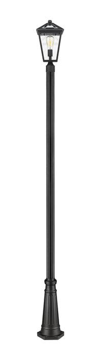 Outdoor Post Mounted Fixture Z-Lite 579PHMR-519P-BK Black Talbot 1 Light Outdoor Post Mounted Fixture Z-Lite