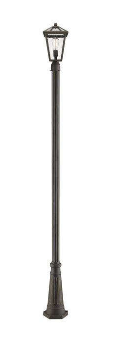Outdoor Post Mounted Fixture Z-Lite 579PHMR-519P-ORB Oil Rubbed Bronze Talbot 1 Light Outdoor Post Mounted Fixture Z-Lite