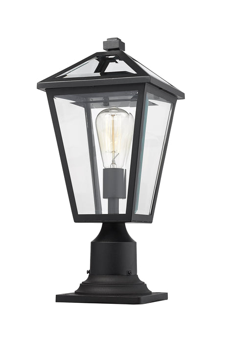 Outdoor Pier Mounted Fixture Z-Lite 579PHMR-533PM-BK Black Talbot 1 Light Outdoor Pier Mounted Fixture Z-Lite