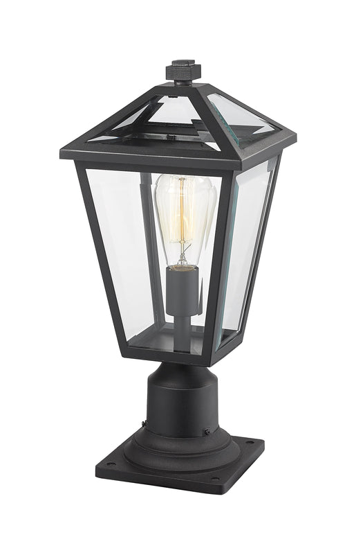 Outdoor Pier Mounted Fixture Z-Lite 579PHMR-533PM-BK Black Talbot 1 Light Outdoor Pier Mounted Fixture Z-Lite