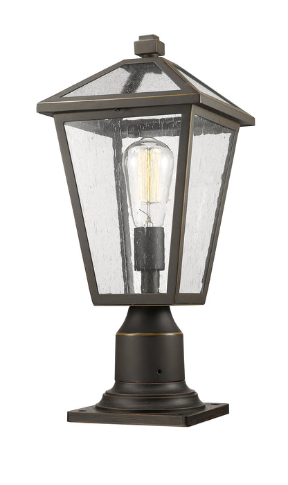 Outdoor Pier Mounted Fixture Z-Lite 579PHMR-533PM-ORB Oil Rubbed Bronze Talbot 1 Light Outdoor Pier Mounted Fixture Z-Lite
