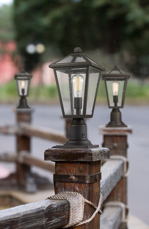 Outdoor Pier Mounted Fixture Z-Lite 579PHMR-533PM-ORB Oil Rubbed Bronze Talbot 1 Light Outdoor Pier Mounted Fixture Z-Lite
