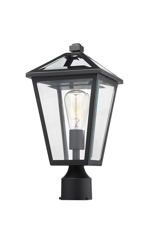 Outdoor Post Mount Fixture Z-Lite 579PHMR-BK Black Talbot 1 Light Outdoor Post Mount Fixture Z-Lite