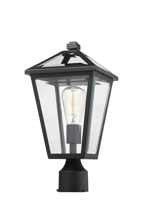 Outdoor Post Mount Fixture Z-Lite 579PHMR-BK Black Talbot 1 Light Outdoor Post Mount Fixture Z-Lite