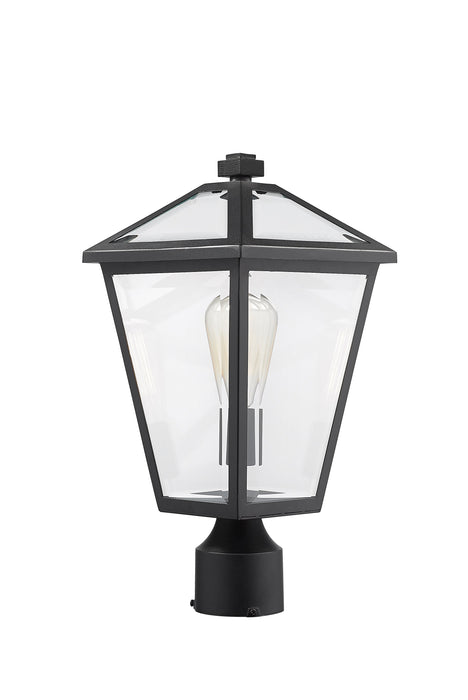 Outdoor Post Mount Fixture Z-Lite 579PHMR-BK Black Talbot 1 Light Outdoor Post Mount Fixture Z-Lite